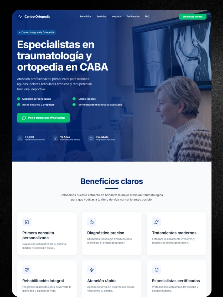 Mockup de diseño web responsive para negocio local