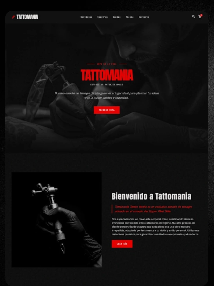Mockup demo de landing page profesional